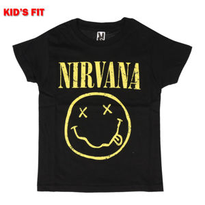 Tričko metal ROCK OFF Nirvana Yellow Smiley Čierna 9-10