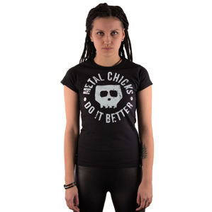 tričko hardcore METAL CHICKS DO IT BETTER Skull Čierna XL