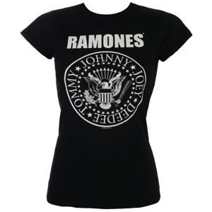 Tričko metal ROCK OFF Ramones Seal Skinny Čierna