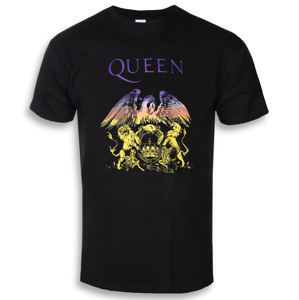 Tričko metal ROCK OFF Queen Gradient Crest Čierna