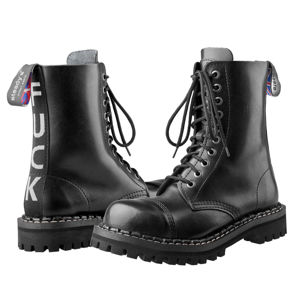 topánky kožené STEADY´S 10 dírkové Čierna 45