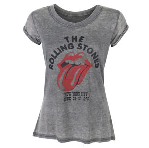 Tričko metal ROCK OFF Rolling Stones NYC 75 Čierna