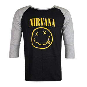 Tričko metal ROCK OFF Nirvana Yellow Smiley Čierna