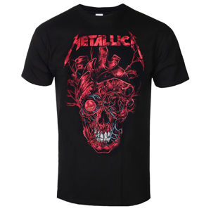 Tričko metal ROCK OFF Metallica Heart Skull Čierna XXL