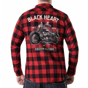 košeľa pánska BLACK HEART - MOTORCYCLE - RED - 12243