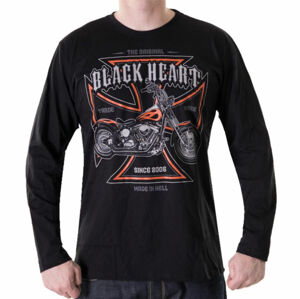 tričko pánske BLACK HEART - MOTORCYCLE CROSS - BLACK - 12546