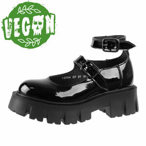 topánky s klinom ALTERCORE Constance Vegan Black Patent