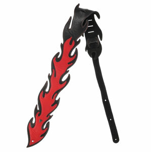 gitarový remeň PERRIS LEATHER - Red and Black Flame Cut Out - 7504