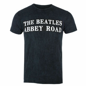 Tričko metal ROCK OFF Beatles Abbey Road Sign BL Dip-Dye Čierna