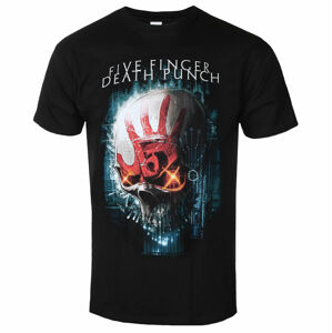 Tričko metal ROCK OFF Five Finger Death Punch Interface Skull BL Čierna