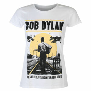 Tričko metal ROCK OFF Bob Dylan Slow Train WHT Čierna