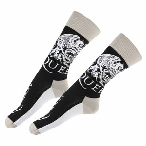 ponožky Queen - Crest & Logo - BLACK - ROCK OFF - QUSCK03MB