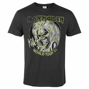 tričko pánske IRON MAIDEN - KILLERS WORLD TOUR - charcoal - AMPLIFIED - ZAV210C50_CC