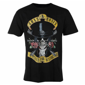 tričko pánske Guns N' Roses - TOP HAT SKULL - BLACK - AMPLIFIED - ZAV210H32
