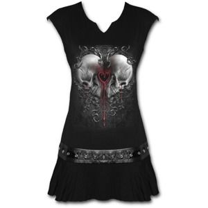šaty dámske SPIRAL - LOVE AND DEATH - Black - T148F108 XL