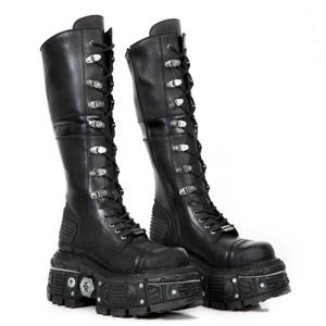 topánky kožené NEW ROCK Itali Negro Čierna