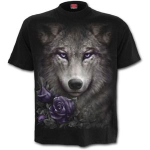 tričko SPIRAL WOLF ROSES Čierna