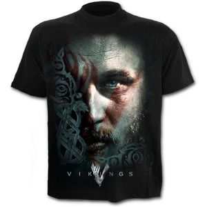 tričko filmové SPIRAL Vikingové RAGNAR FACE Čierna XXL