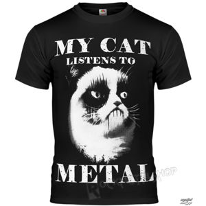 tričko hardcore AMENOMEN MY CAT LISTENS TO METAL Čierna XXL