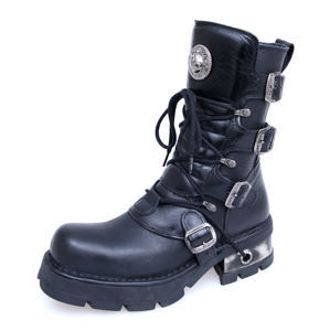 topánky kožené NEW ROCK Classic Boots (373-S1) Black Čierna