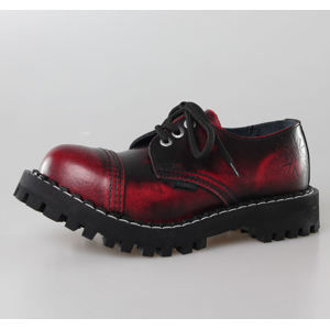 topánky kožené STEEL Čierna červená