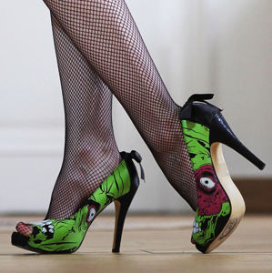 topánky na podpätku dámske - Zombie Stomper Platform - IRON FIST - IFW0005227-Green