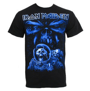 Tričko metal ROCK OFF Iron Maiden Blue Album Spaceman Čierna XL