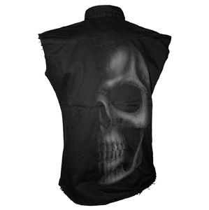 košeľa pánska bez rukávov SPIRAL "Shadow Skull (GREY) - TR 204880 M