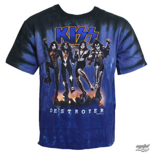 tričko metal LIQUID BLUE Kiss Destroyer Čierna modrá M