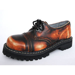 topánky kožené KMM Čierna oranžová 39