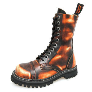 topánky kožené KMM Čierna oranžová 44