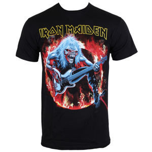 Tričko metal ROCK OFF Iron Maiden Fear Live Flames Čierna S