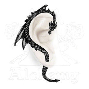 náušnice The Dragon's Lure - Black - ALCHEMY GOTHIC - E274B