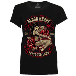 tričko street BLACK HEART TATTOED LADY Čierna S