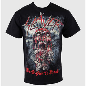 Tričko metal ROCK OFF Slayer World Painted Blood Skull Čierna XL