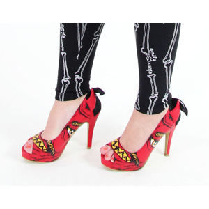 topánky na podpätku IRON FIST Soul Stealer Peep Toe Platform červená viacfarebná
