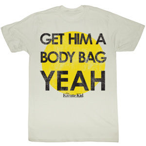 tričko filmové AMERICAN CLASSICS Karate Kid Get Him A Body Bag sivá biela XXL