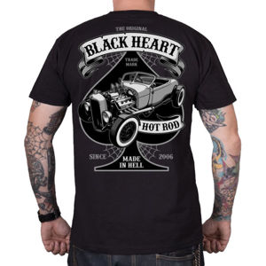 tričko street BLACK HEART ROADSTER HOT ROD Čierna