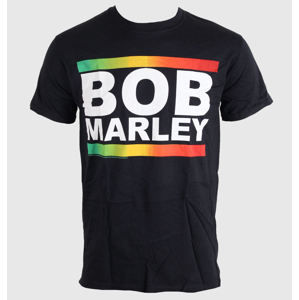 Tričko metal BRAVADO EU Bob Marley Rasta Band Block Čierna sivá hnedá S