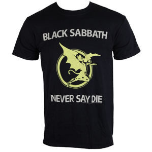 Tričko metal ROCK OFF Black Sabbath Never Say Die Čierna sivá hnedá L