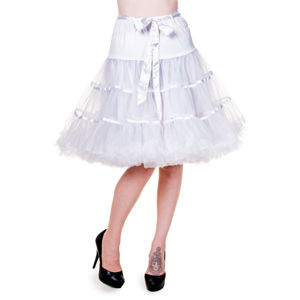 sukňa dámska (spodnička) BANNED - Petticoat Ribbon - White - SBN221WHT S