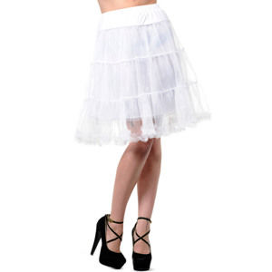 sukňa dámska (spodnička) BANNED - Calf Length - Petticoat White - SBN203WHT L