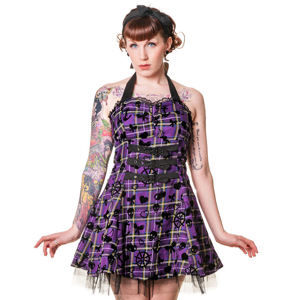 šaty dámske BANNED - Purple Tartan - DBN504PUR M