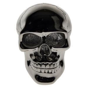 dekorácia -hlavica radiacou páky- Silver Skull Gear - U0485B4