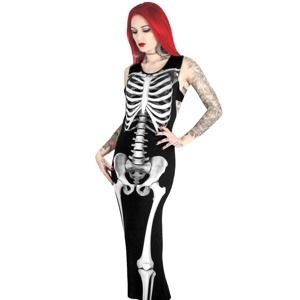 šaty dámske KILLSTAR - Skeletor Maxi - Black XL