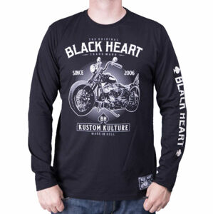 tričko pánske s dlhým rukávom BLACK HEART - MOTORCYCLE - BLACK - 8333