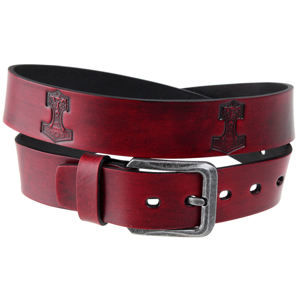 opasok s kovom Leather & Steel Fashion Red