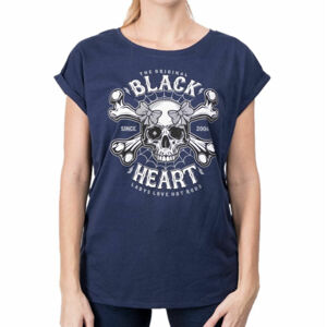 tričko BLACK HEART DEAD PIN UP Čierna