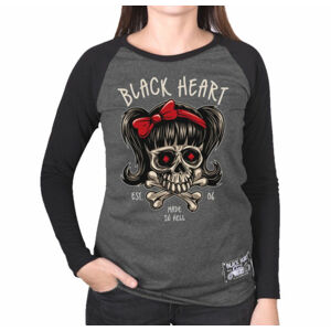 tričko dámske s dlhým rukávom BLACK HEART - SANDY RG - GREY - 8528