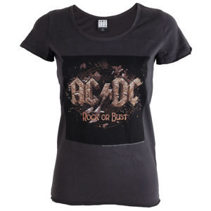 Tričko metal AMPLIFIED AC-DC Rock Or Bust Tour Čierna sivá L